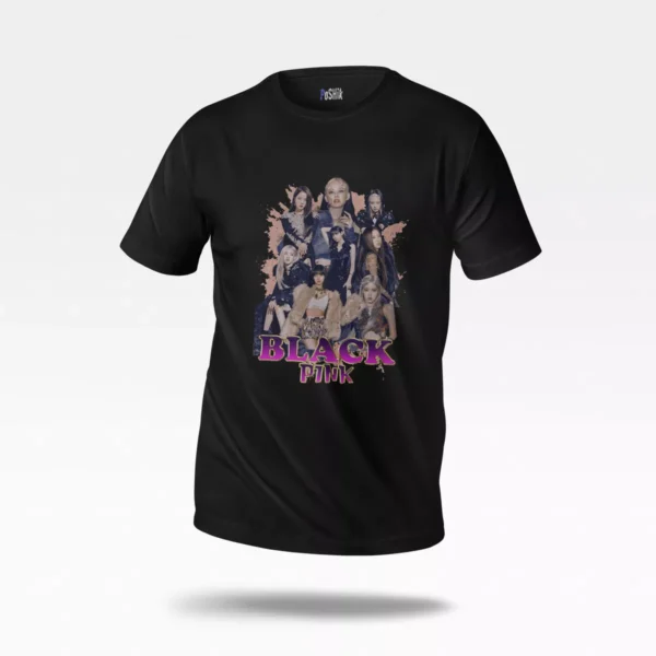 تیشرت بلک‌پینک طرح کلاژ گروهی عکس (Blackpink)