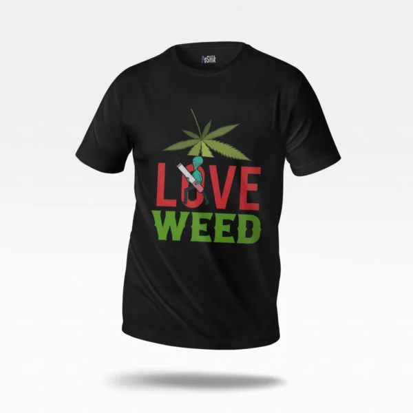 تیشرت فضایی طرح Love Weed