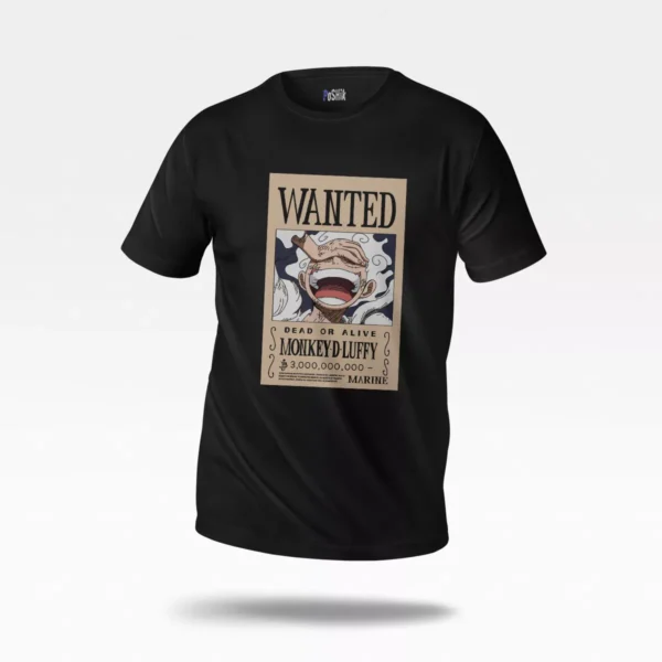 تیشرت انیمه وان پیس طرح پوستر لوفی (Wanted)