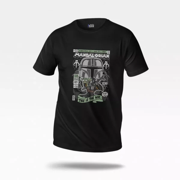 تیشرت ماندالورین طرح گروگو و کلاه‌خود (Mandalorian)