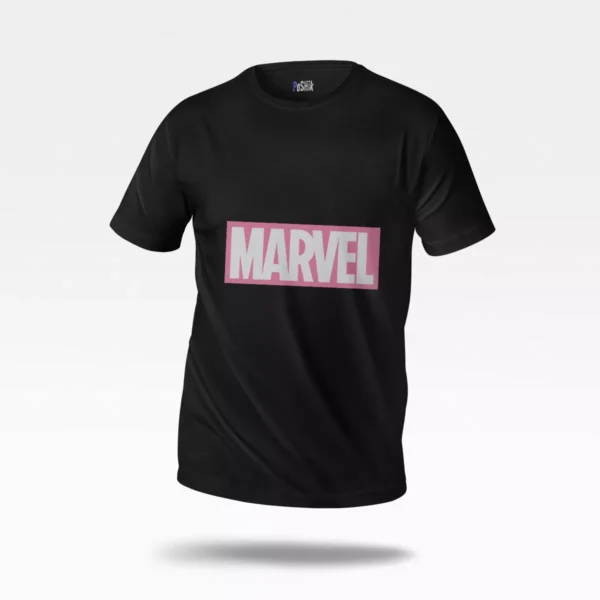 تیشرت مارول طرح لوگو صورتی (Marvel)