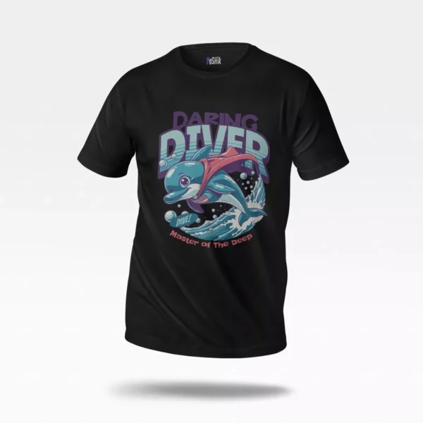 تیشرت دلفین طرح Daring Diver Master of the Deep