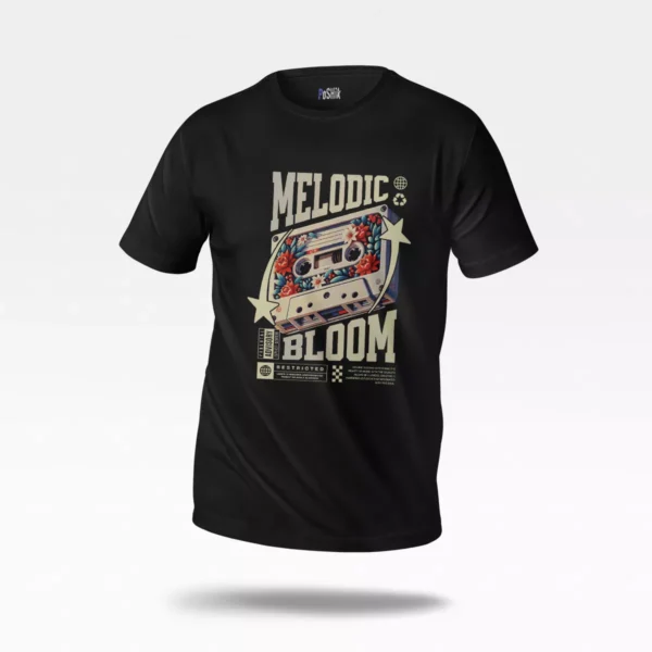 تیشرت طرح موزیک Melodic Bloom