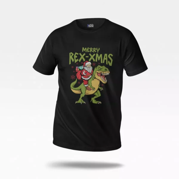 تیشرت کریسمس طرح سانتا و دایناسور (Rex-Xmas)