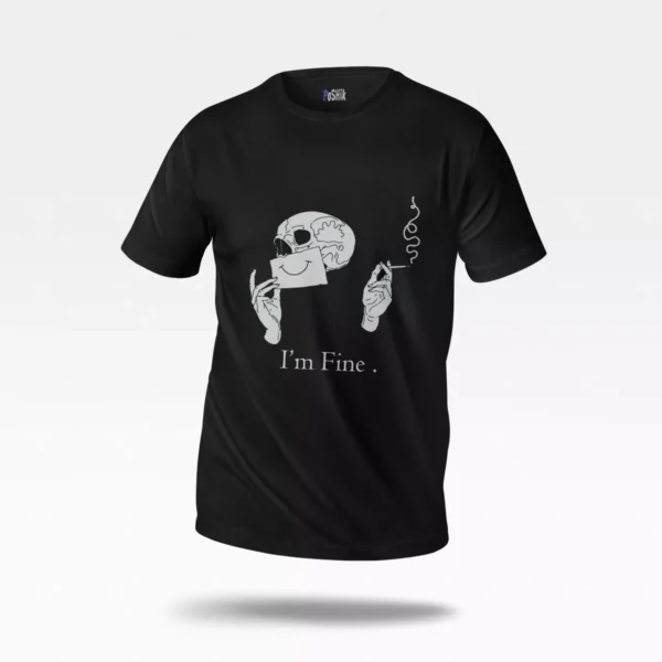 تیشرت جمجمه طرح I'm Fine