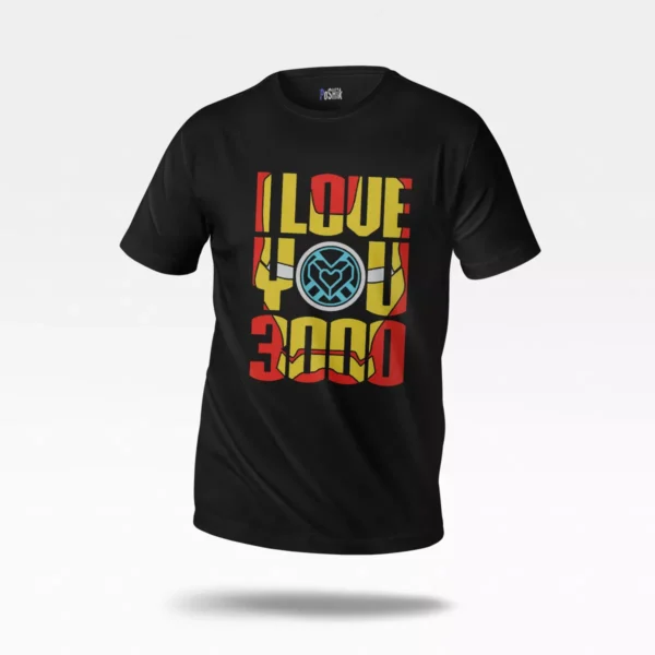 تیشرت مارول طرح آیرون من و نوشته I Love You 3000