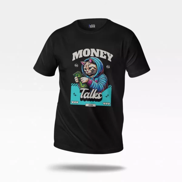 تیشرت گربه طرح Money Talks