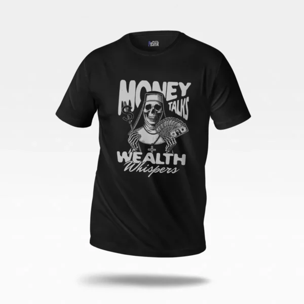 تیشرت جمجمه طرح Money Talks Wealth Whispers