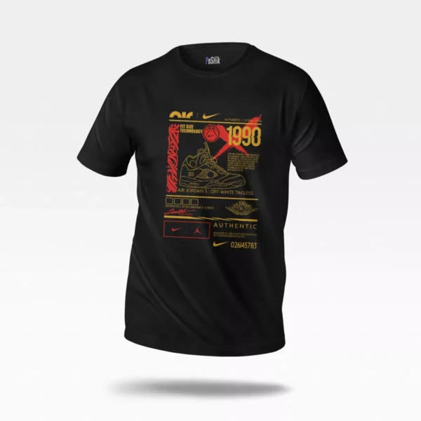 تیشرت نایکی ایر جردن ۵ طرح Off-White 1990