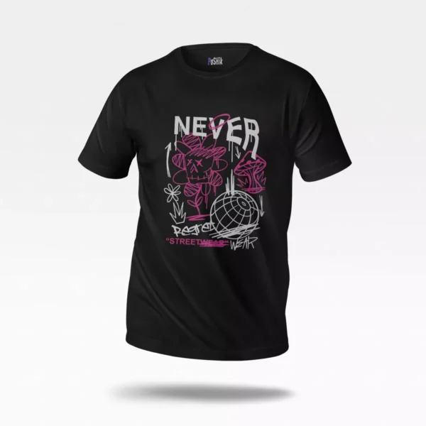 تیشرت گرافیتی طرح Never Streetwear