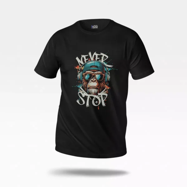 تیشرت میمون موزیکال طرح Never Stop