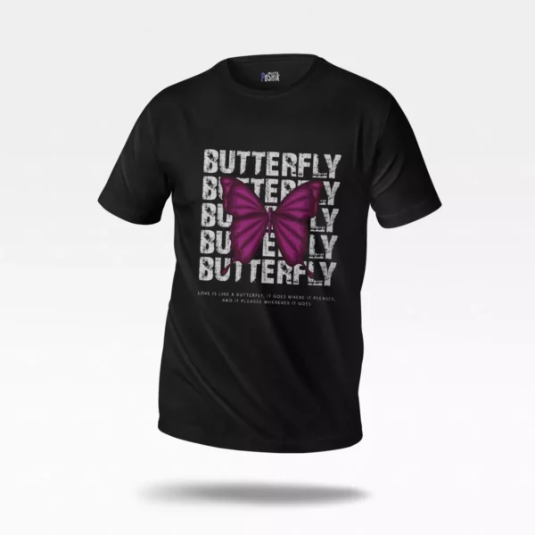 تیشرت پروانه تایپوگرافی (Butterfly Typography)
