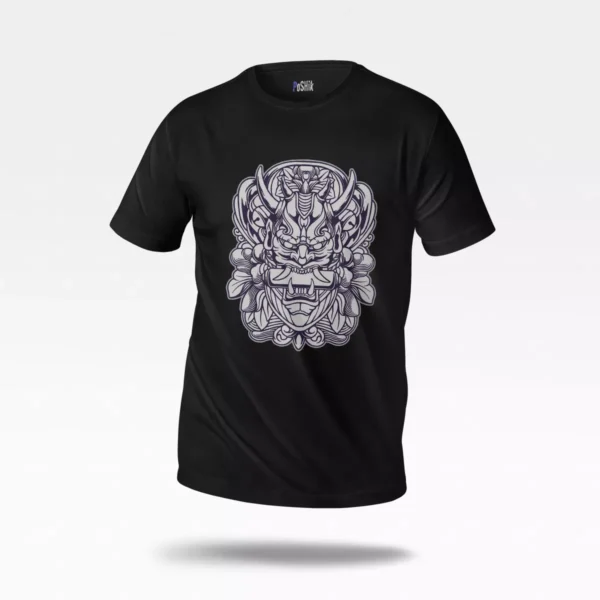 تیشرت طرح ماسک اونی شاخدار (Oni Mask)