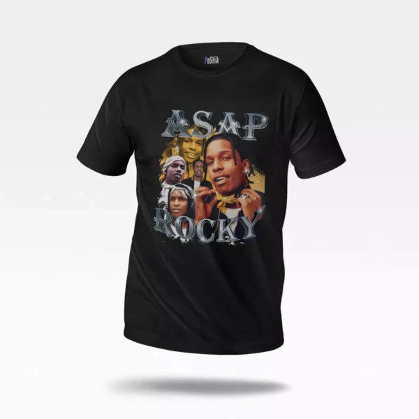 تیشرت ای‌سپ راکی طرح طلایی (A$AP Rocky)