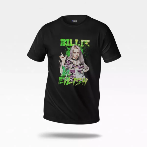 تیشرت بیلی آیلیش طرح کاموفلاژ بنفش (Billie Eilish)