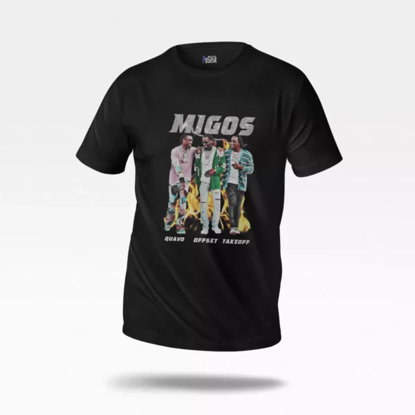 تیشرت میگوس طرح آتش (Migos)
