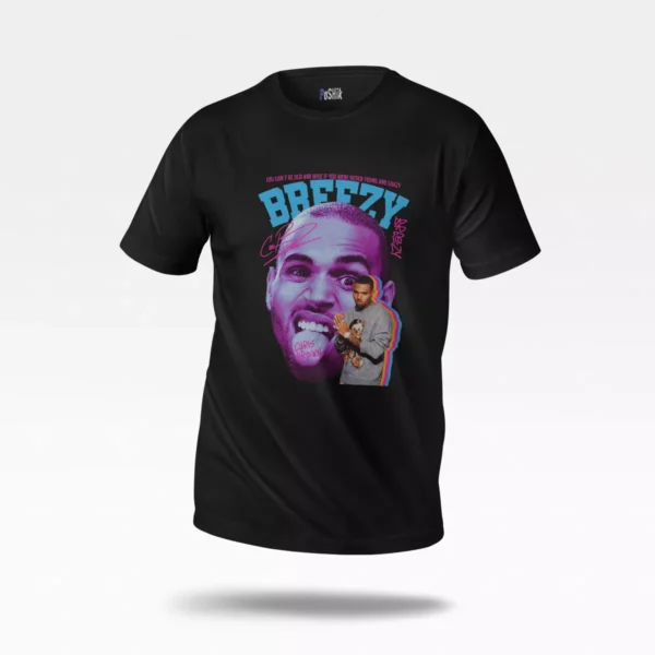 تیشرت کریس براون طرح Breezy بنفش (Chris Brown)