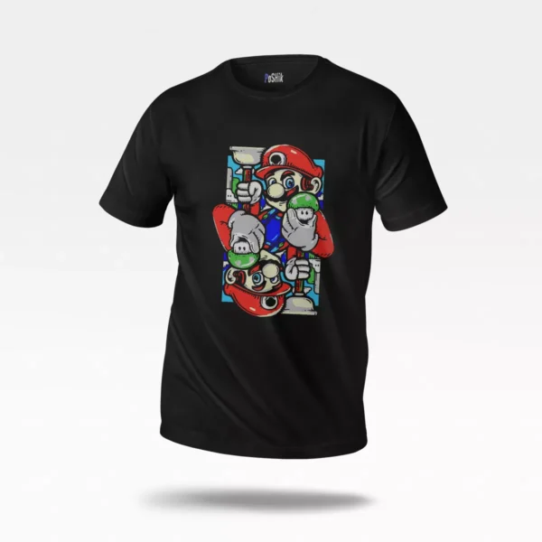 تیشرت سوپر ماریو طرح کارت‌های بازی (Super Mario)