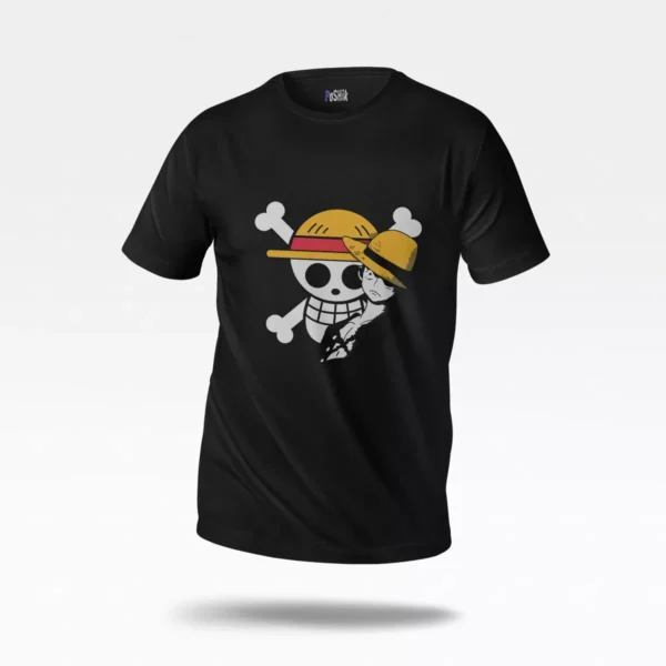 تیشرت انیمه وان پیس طرح جمجمه و کلاه لوفی (Luffy Skull)
