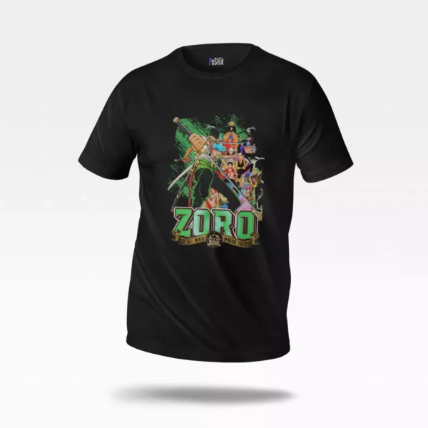 تیشرت انیمه وان پیس طرح زورو سبز (Zoro)