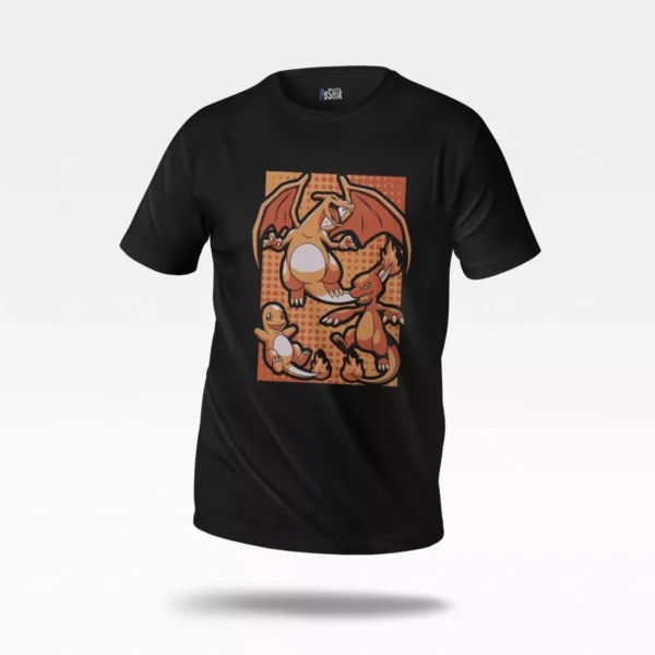 تیشرت پوکمون طرح تکامل چارماندر (Charizard Evolution)