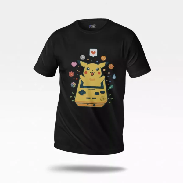 تیشرت پوکمون طرح پیکاچو و گیم‌بوی رنگی (Pikachu)