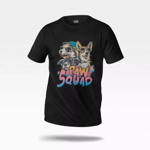 تیشرت سگ طرح Paw Squad