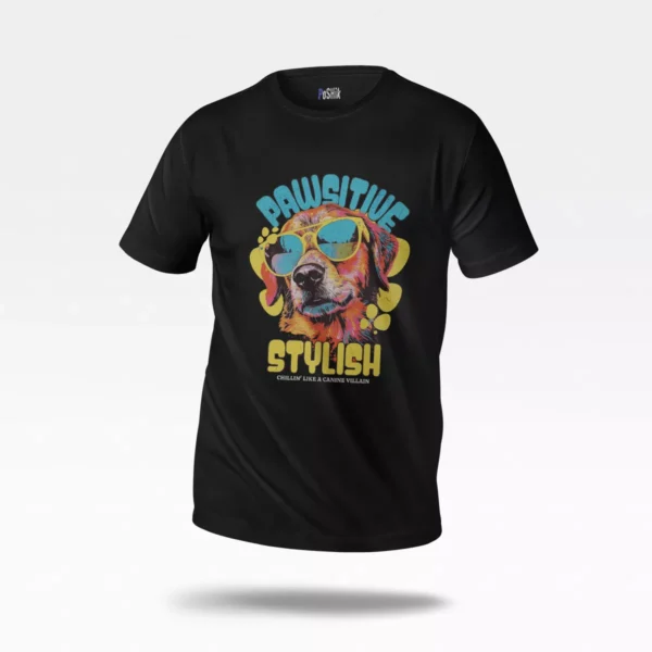 تیشرت سگ طرح Pawsitive Stylish