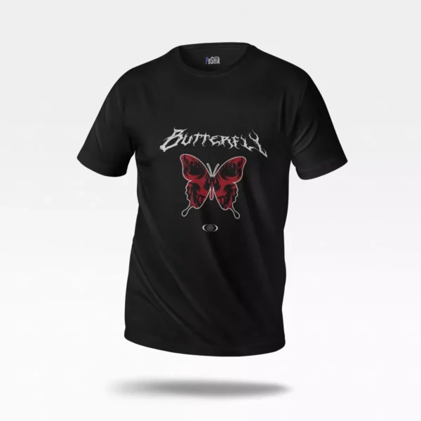 تیشرت پروانه قرمز تایپوگرافی (Red Butterfly)