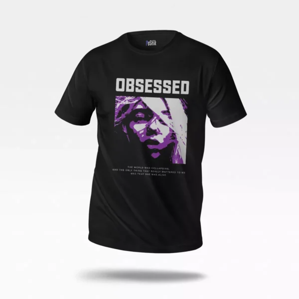 تیشرت پرتره و نوشته Obsessed