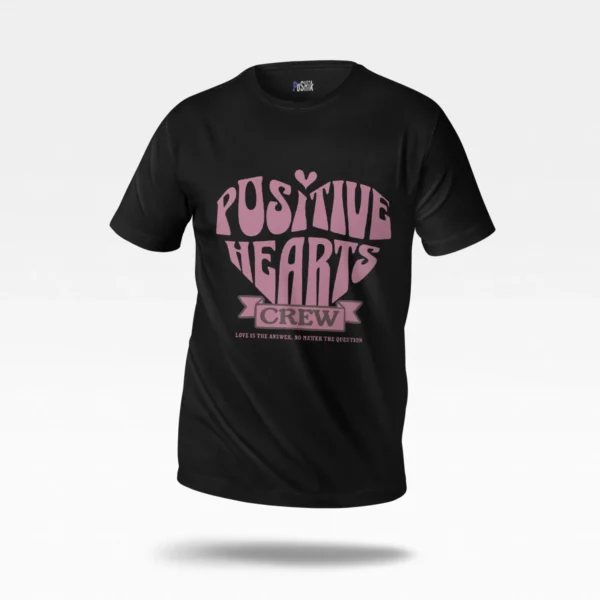 تیشرت طرح Positive Hearts Crew