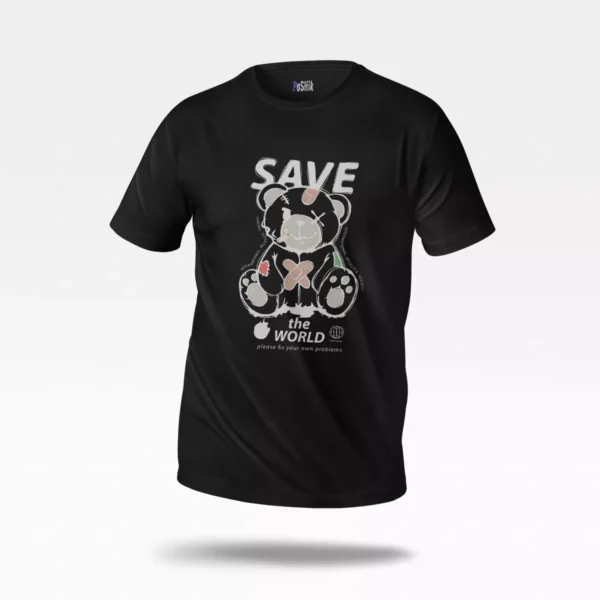تیشرت خرس طرح Save the World