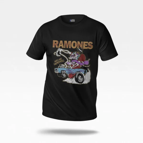 تیشرت رامونز طرح ماشین و جمجمه (Ramones)