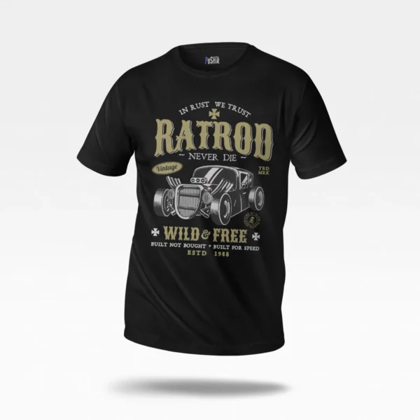 تیشرت ماشین رترو طرح Rat Rod Vintage