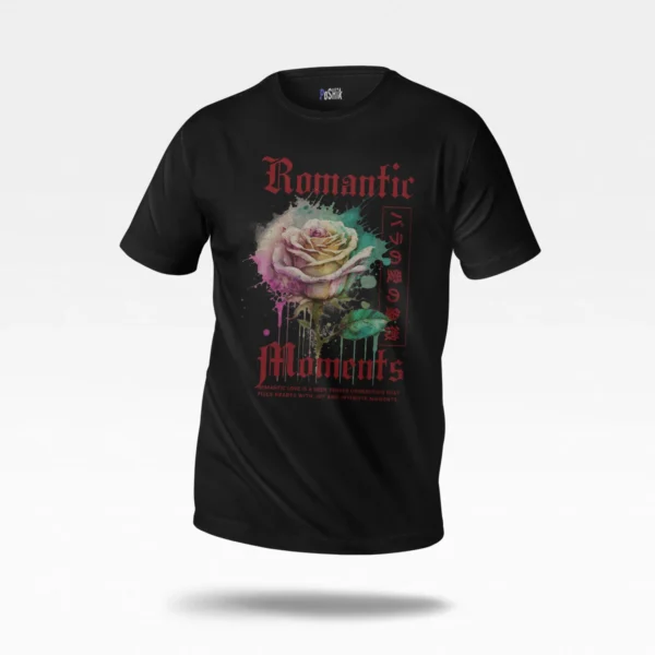 تیشرت گل رز طرح Romantic Moments