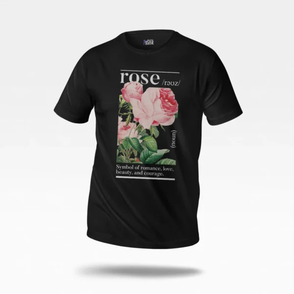 تیشرت گل رز طرح دیکشنری Rose