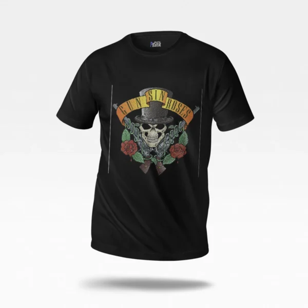 تیشرت گانز اند رزز طرح جمجمه و کلاه (Guns N' Roses)