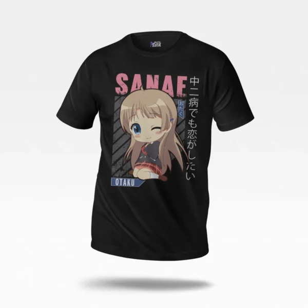 تیشرت انیمه دخترانه طرح Otaku Sanae