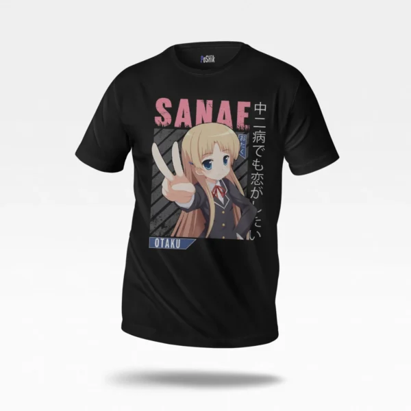 تیشرت انیمه دخترانه طرح Otaku Sanae پیروزی