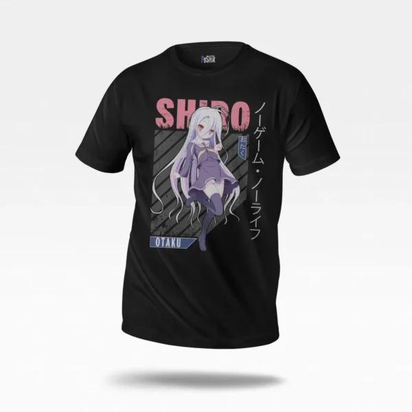 تیشرت انیمه No Game No Life طرح شیرو صورتی (Shiro)