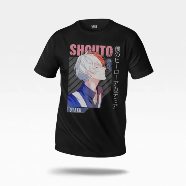 تیشرت هیرو آکادمیا طرح شوتو راه‌راه (Shoto Todoroki)