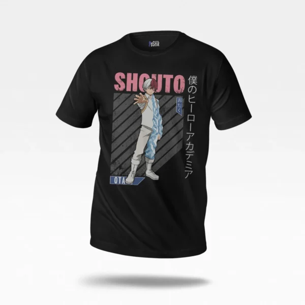 تیشرت هیرو آکادمیا طرح شوتو یخ و آتش (Shoto Todoroki)
