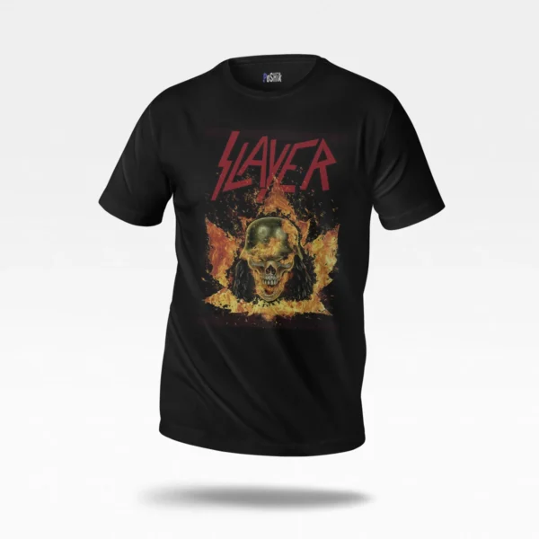 تیشرت اسلیر طرح جمجمه شعله‌ور (Slayer)
