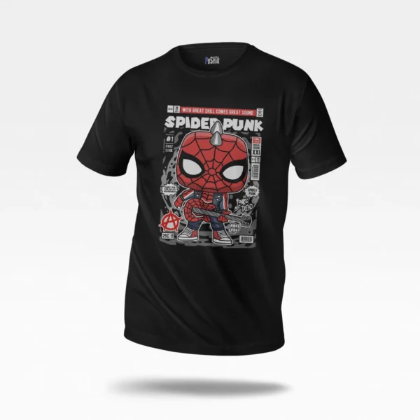 تیشرت مرد عنکبوتی طرح اسپایدر پانک (Spider Punk)