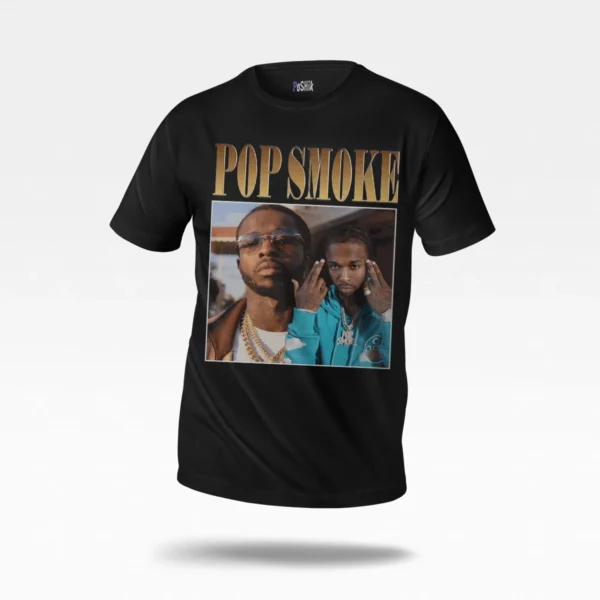 تیشرت پاپ اسموک طرح پرتره (Pop Smoke)
