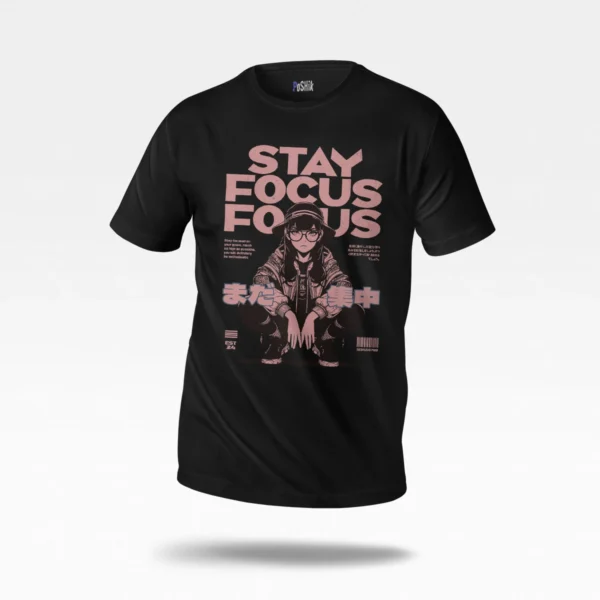 تیشرت انیمه طرح Stay Focus