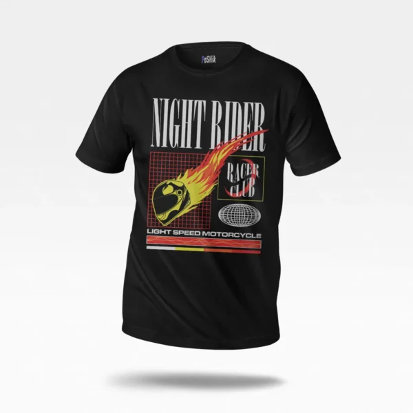 تیشرت موتورسواری طرح Night Rider Racer Club