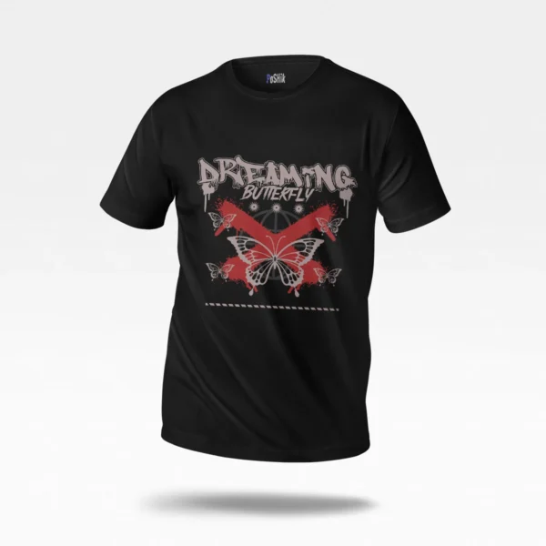 تیشرت پروانه قرمز طرح Dreaming Butterfly