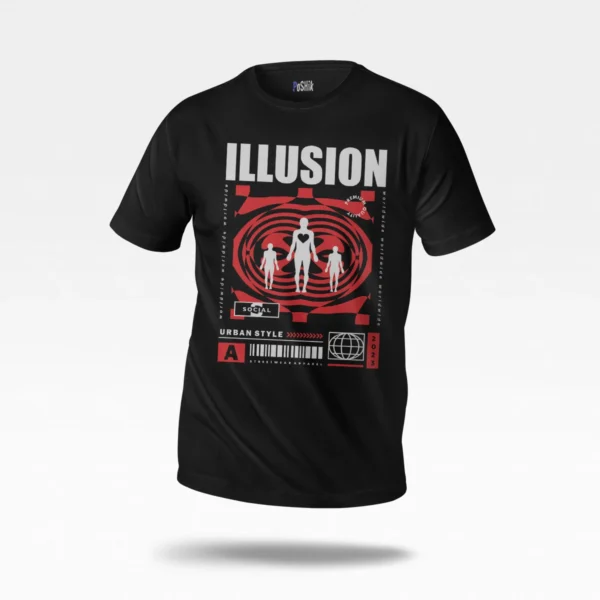 تیشرت آبستره طرح Illusion