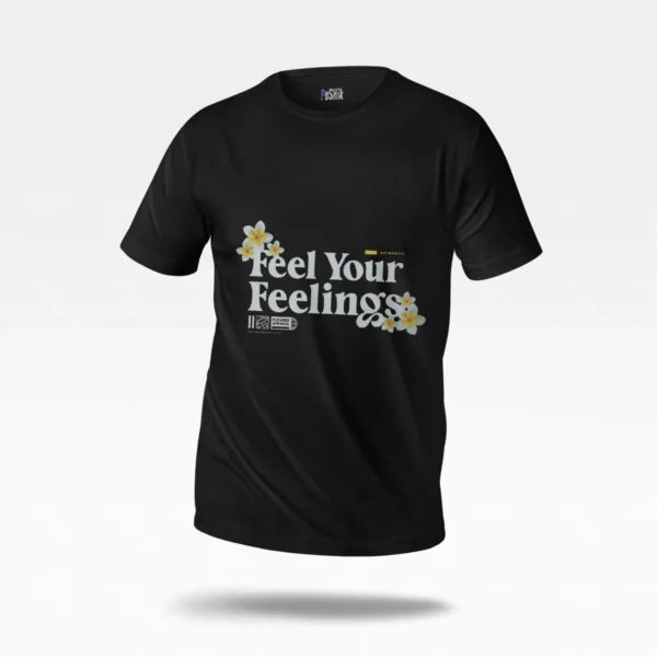 تیشرت گل سفید طرح Feel Your Feelings